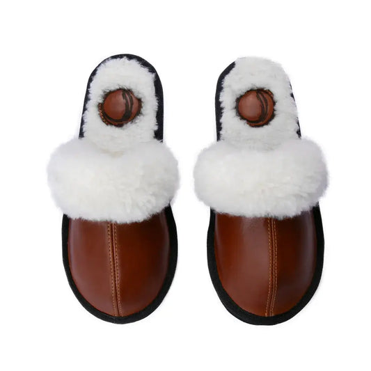 MADE TO ORDER | Mule | Gingerbread | Leather | Wool Collar