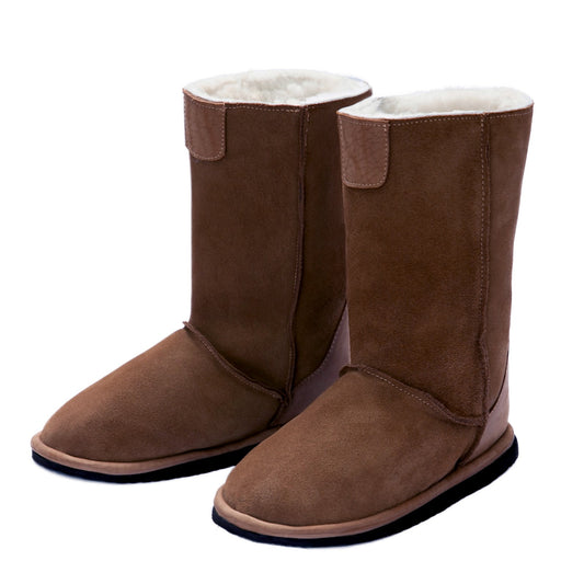 MADE TO ORDER | Hugg Boots | Mid-Calf | Chestnut | Sheepskin & Suede Boots