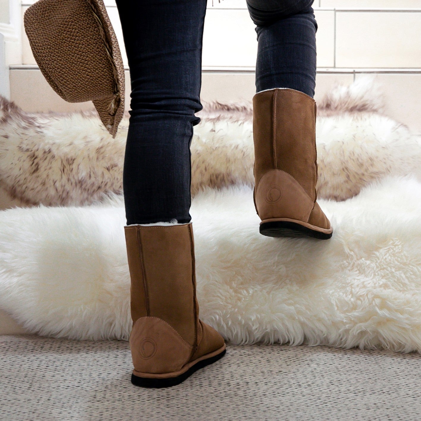MADE TO ORDER | Hugg Boots | Mid-Calf | Chestnut | Sheepskin & Suede Boots