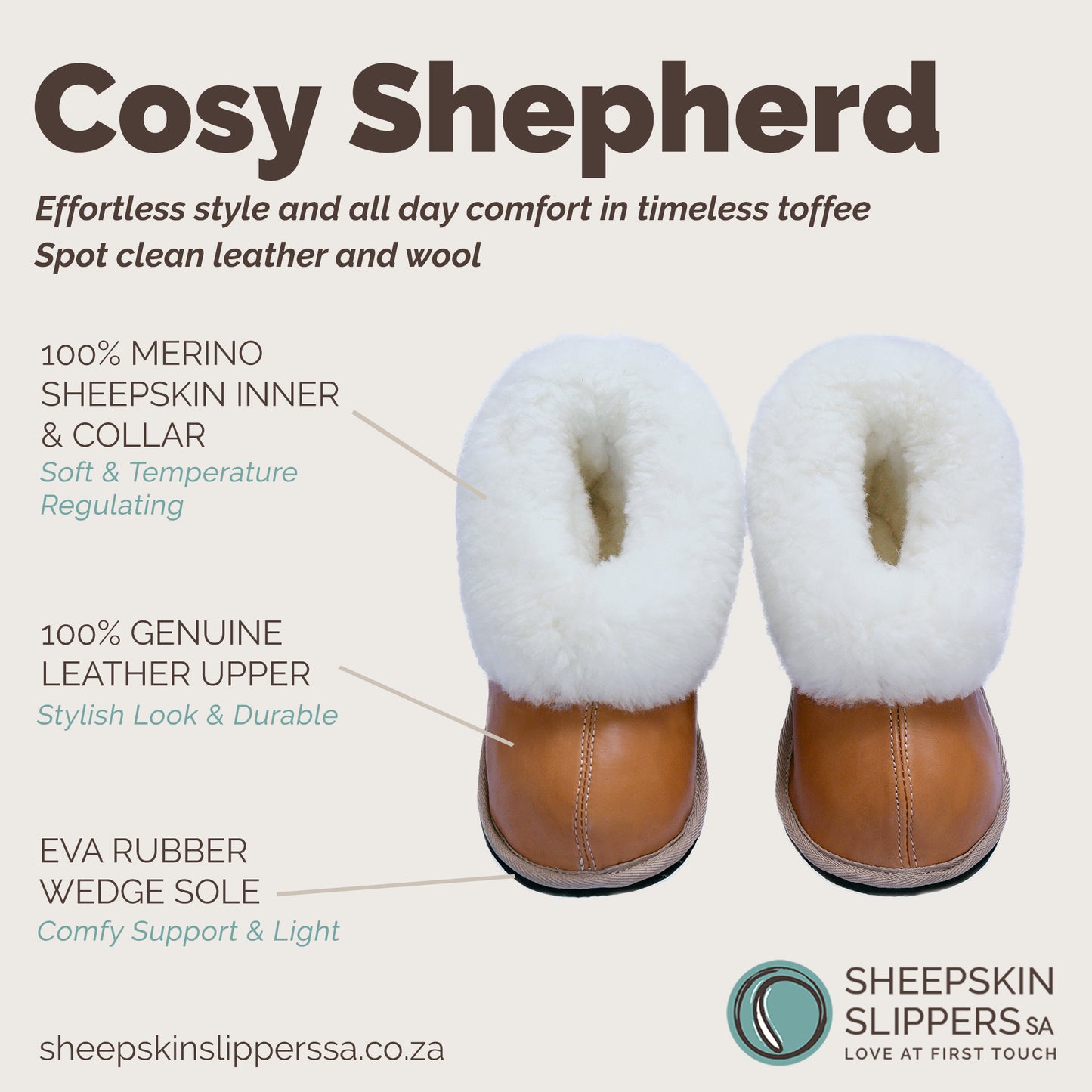 Cosy Shepherd | Toffee | Leather