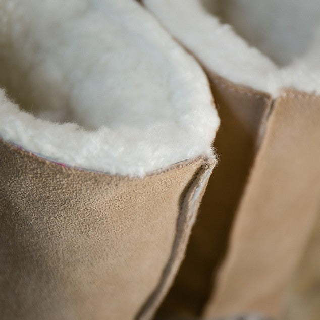 Hugg Boots | Mid-Calf | Stone & Leopard | Sheepskin & Suede Boots | MADE TO ORDER