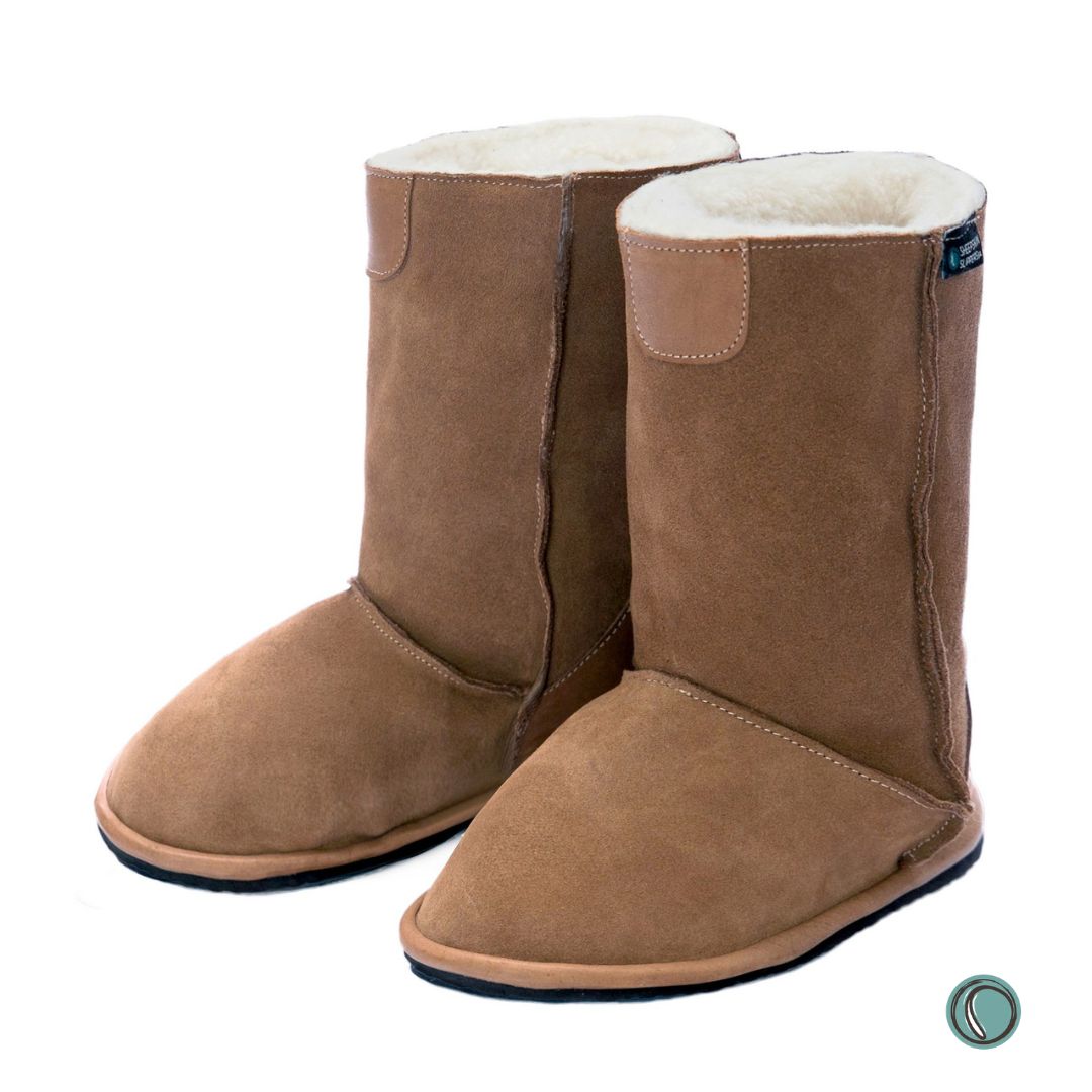 Hugg Boots | Mid-Calf | Chestnut | Unisex | Sheepskin & Suede