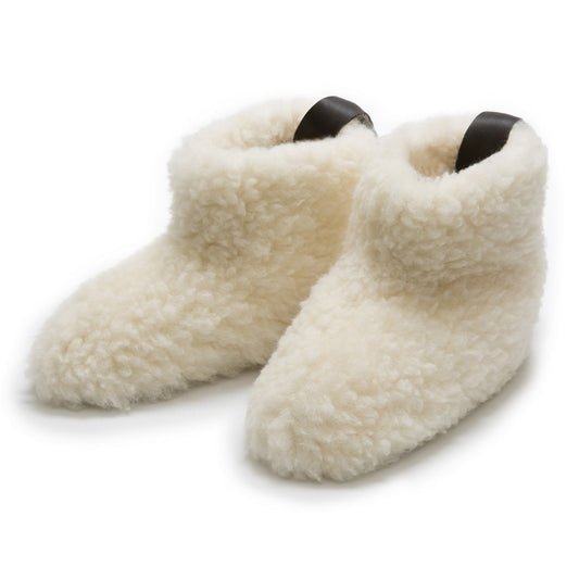 High Igloo Strap Slippers | Cream | Wool Lining