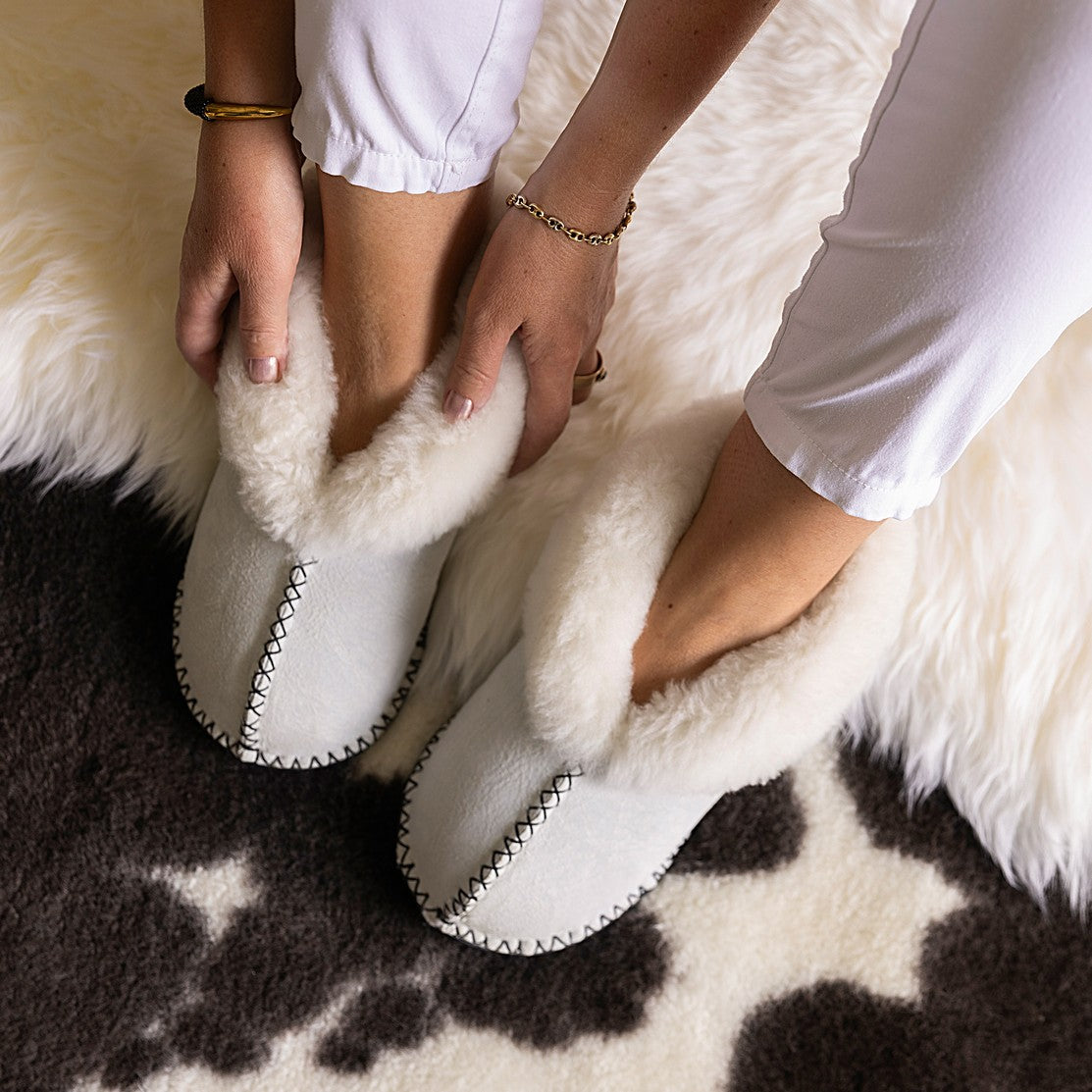 Margie's Comfies Slippers | Light Grey | Handcrafted | Sheepskin