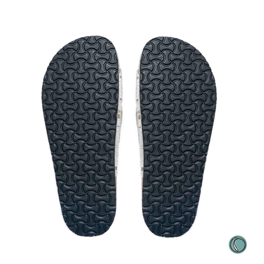 Kenton Sandals | Metallic Gold | Slip-On | Leather, Cork, Buckles | Adjustable Straps | MADE TO ORDER