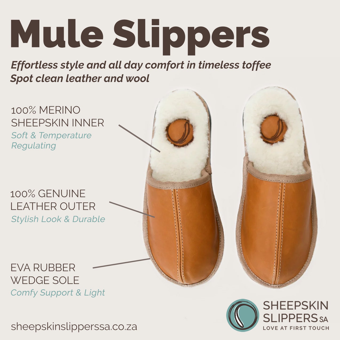 Mule | Toffee | Leather | Binding Collar