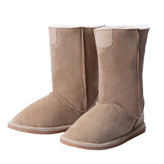 MADE TO ORDER | Hugg Boots | Mid-Calf | Stone | Sheepskin & Suede Boots