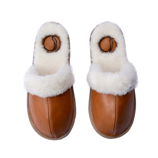 MADE TO ORDER | Mule | Toffee | Leather | Wool Collar