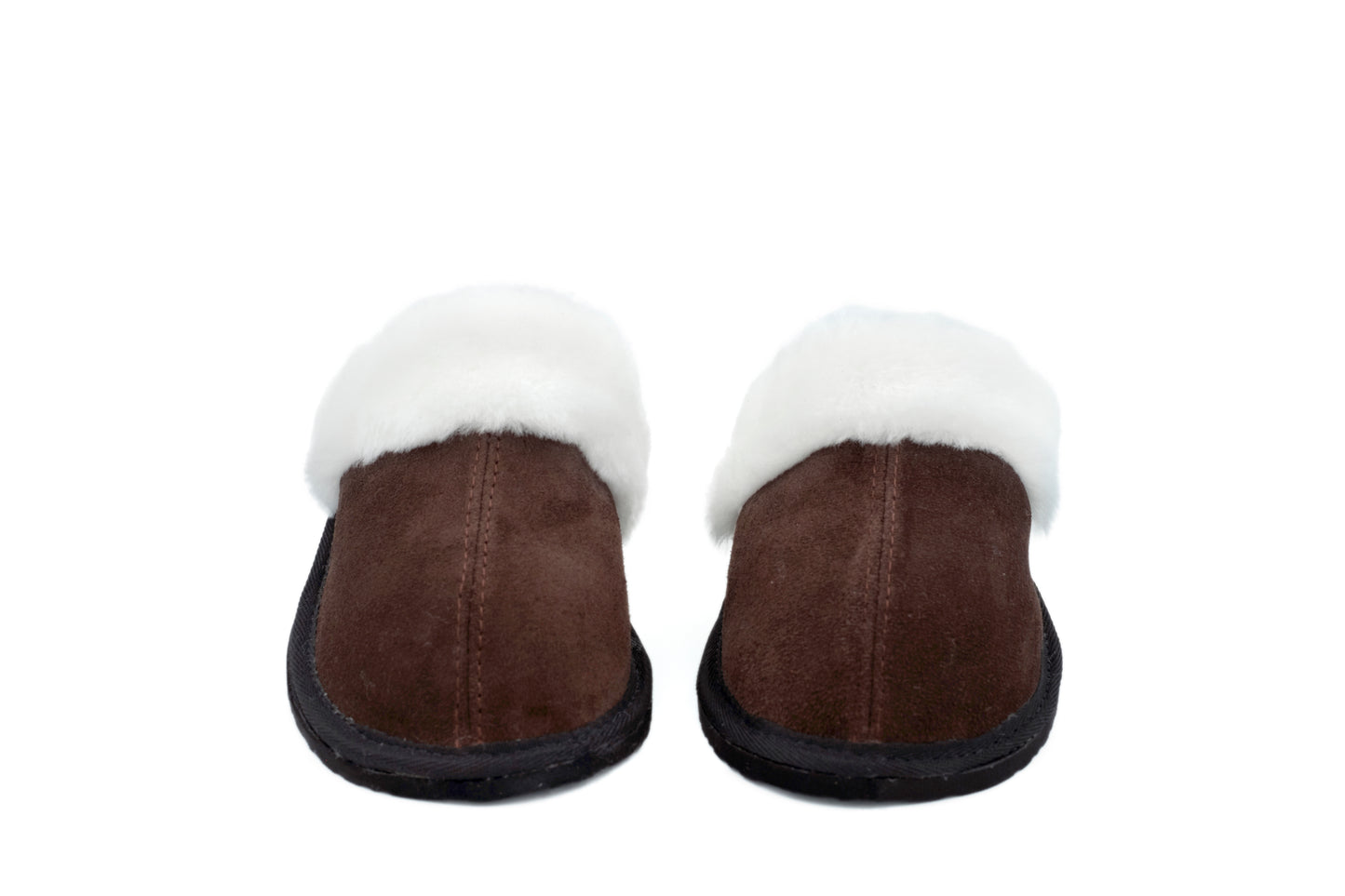 MADE TO ORDER | Mule | Chocolate | Suede | Wool Collar