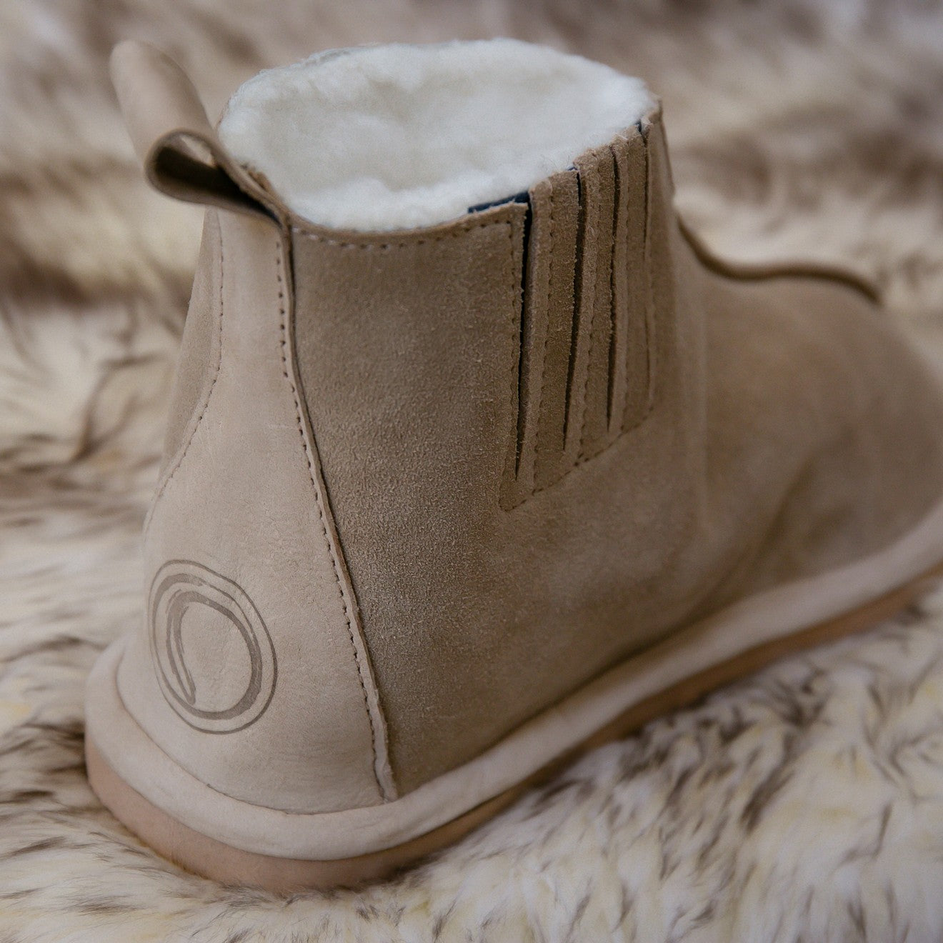 Shushu Ankle Boots | Stone | Unisex Sheepskin & Suede Boots