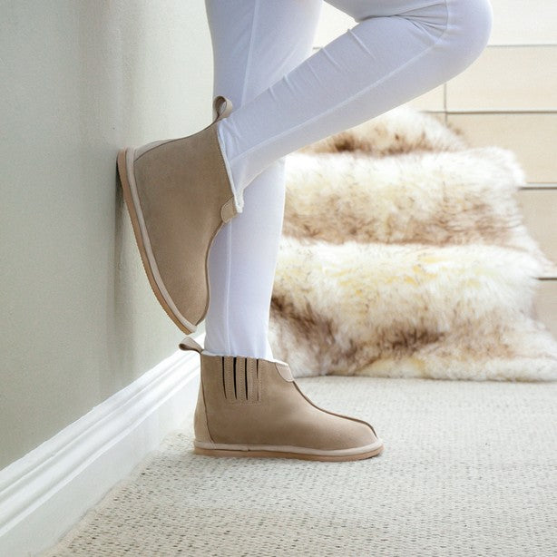 PRE-ORDER | Shushu Ankle Boots | Stone | Unisex Sheepskin & Suede Boots