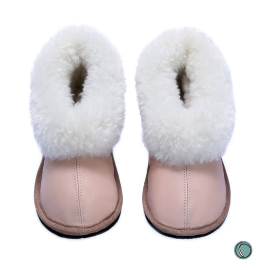 Cosy Shepherd Slippers | Ballet Pink | Leather & Sheepskin