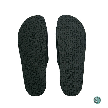 Flockie Sheepskin Sandals | Slip-On | Black | Sheepskin, Leather, Cork, Buckles | MADE TO ORDER