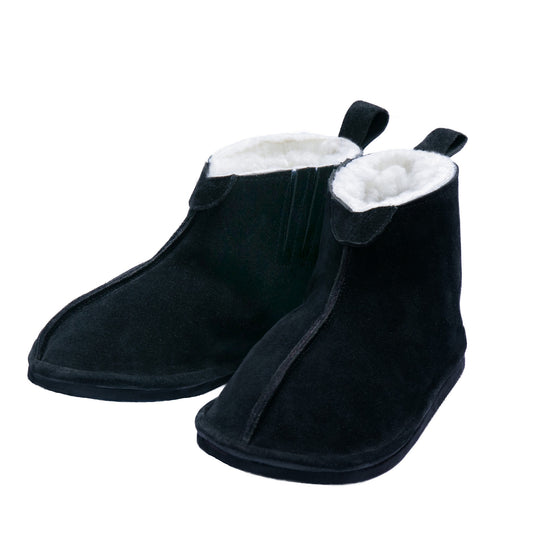 MADE TO ORDER | Shushu Ankle Boots | Black | Unisex Sheepskin & Suede Boots