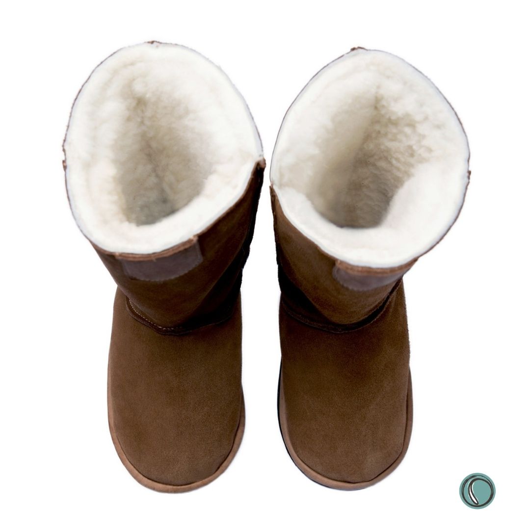 Hugg Boots | Mid-Calf | Chestnut | Sheepskin & Suede Boots | MADE TO ORDER