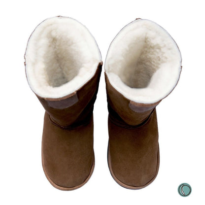 Hugg Boots | Mid-Calf | Chestnut | Sheepskin & Suede Boots | MADE TO ORDER