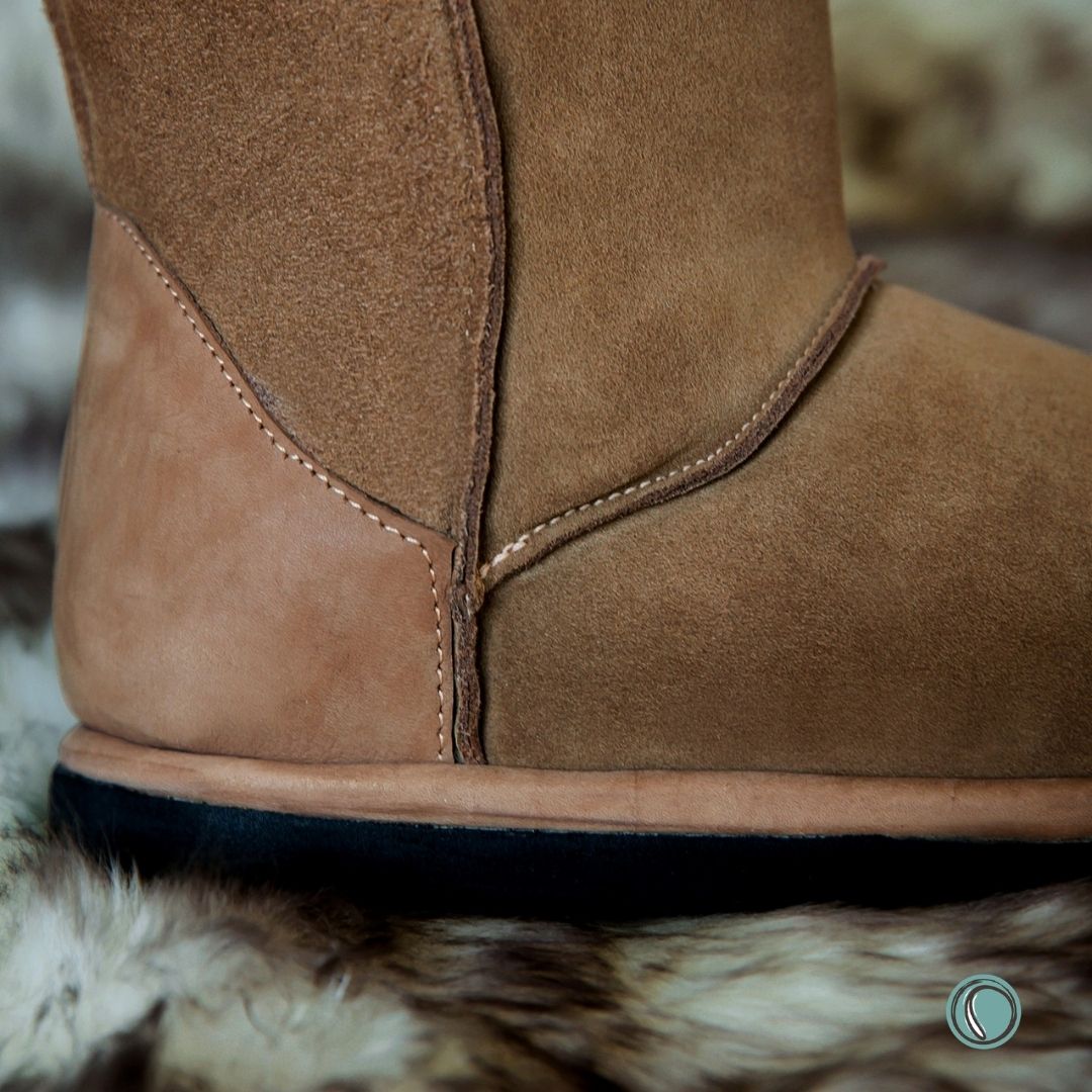 Hugg Boots | Mid-Calf | Chestnut | Sheepskin & Suede Boots | MADE TO ORDER