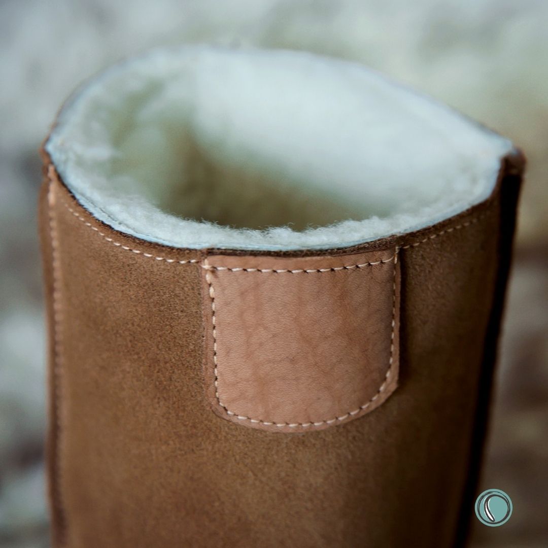 Hugg Boots | Mid-Calf | Chestnut | Sheepskin & Suede Boots | MADE TO ORDER