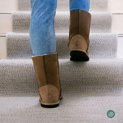 Hugg Boots | Mid-Calf | Chestnut | Sheepskin & Suede Boots | MADE TO ORDER