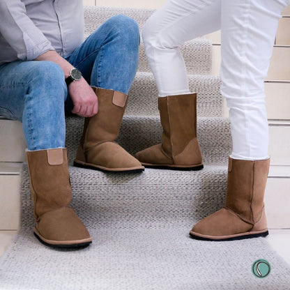 Hugg Boots | Mid-Calf | Chestnut | Sheepskin & Suede Boots | MADE TO ORDER