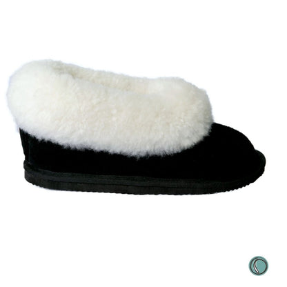 Cosy Shepherd Slippers | Black | Suede & Sheepskin