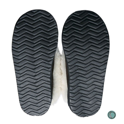 Cosy Shepherd Slippers | Black | Suede & Sheepskin