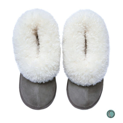 Cosy Shepherd Slippers | Charcoal | Suede & Sheepskin