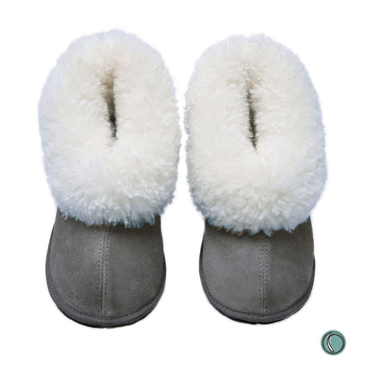 Cosy Shepherd Slippers | Charcoal | Suede & Sheepskin