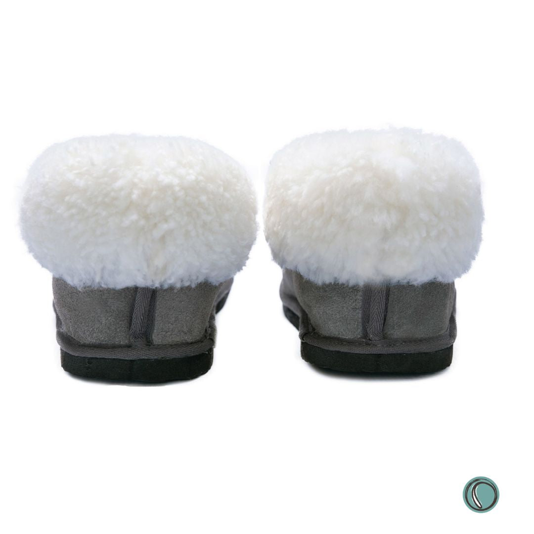 Cosy Shepherd Slippers | Charcoal | Suede & Sheepskin