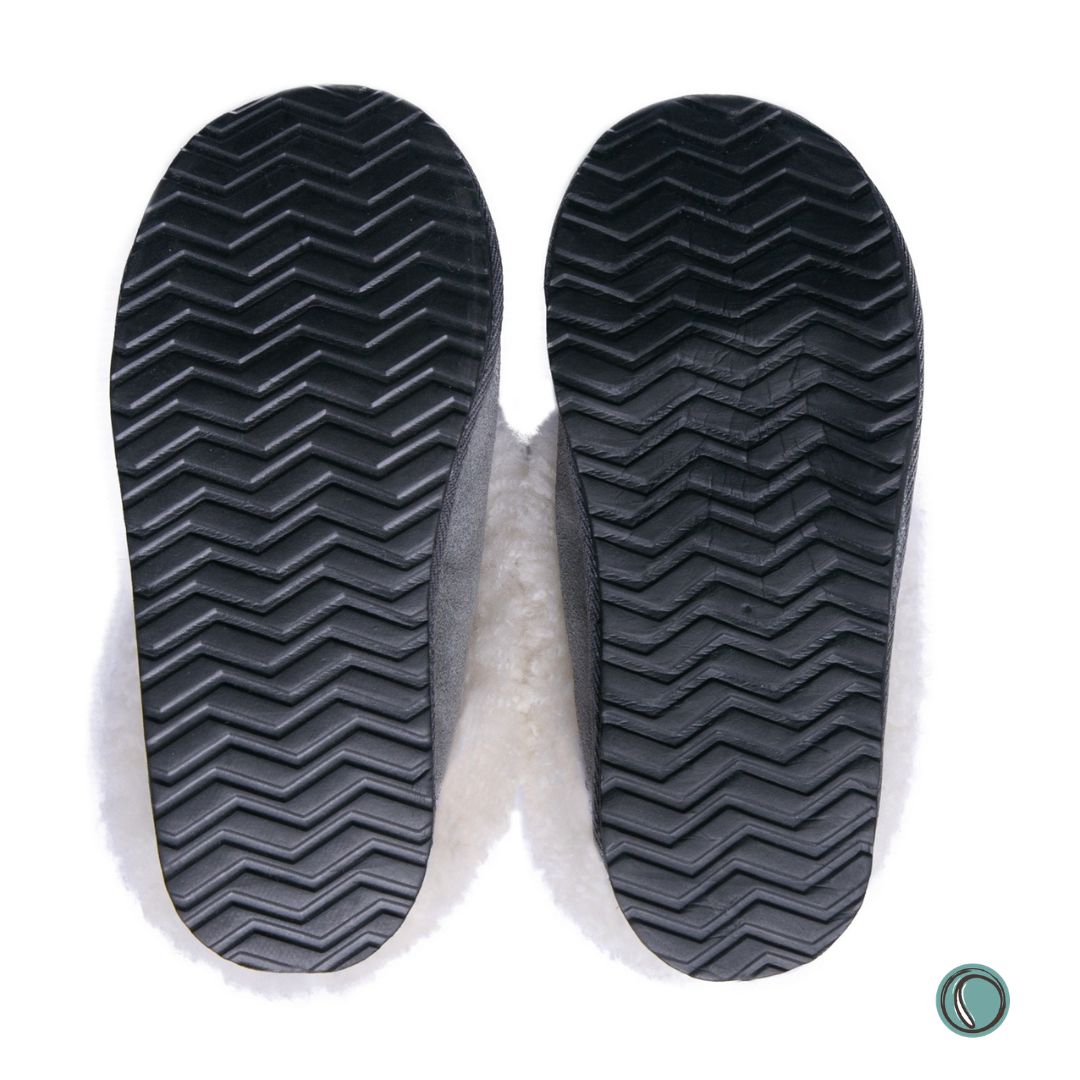 Cosy Shepherd Slippers | Charcoal | Suede & Sheepskin