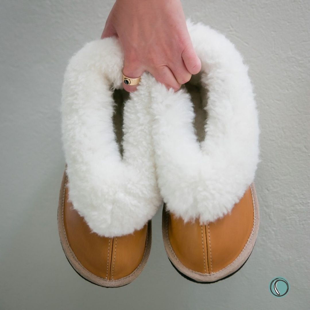 Cosy Shepherd Slippers | Toffee | Leather & Sheepskin