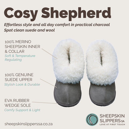Cosy Shepherd | Charcoal | Suede