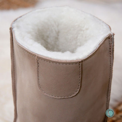 Hugg Boots | Mid-Calf | Stone | Sheepskin & Leather Boots | MADE TO ORDER