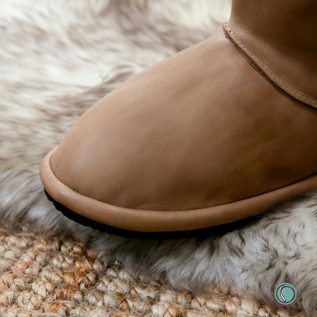 Hugg Boots | Mid-Calf | Chestnut | Sheepskin & Leather Boots | MADE TO ORDER