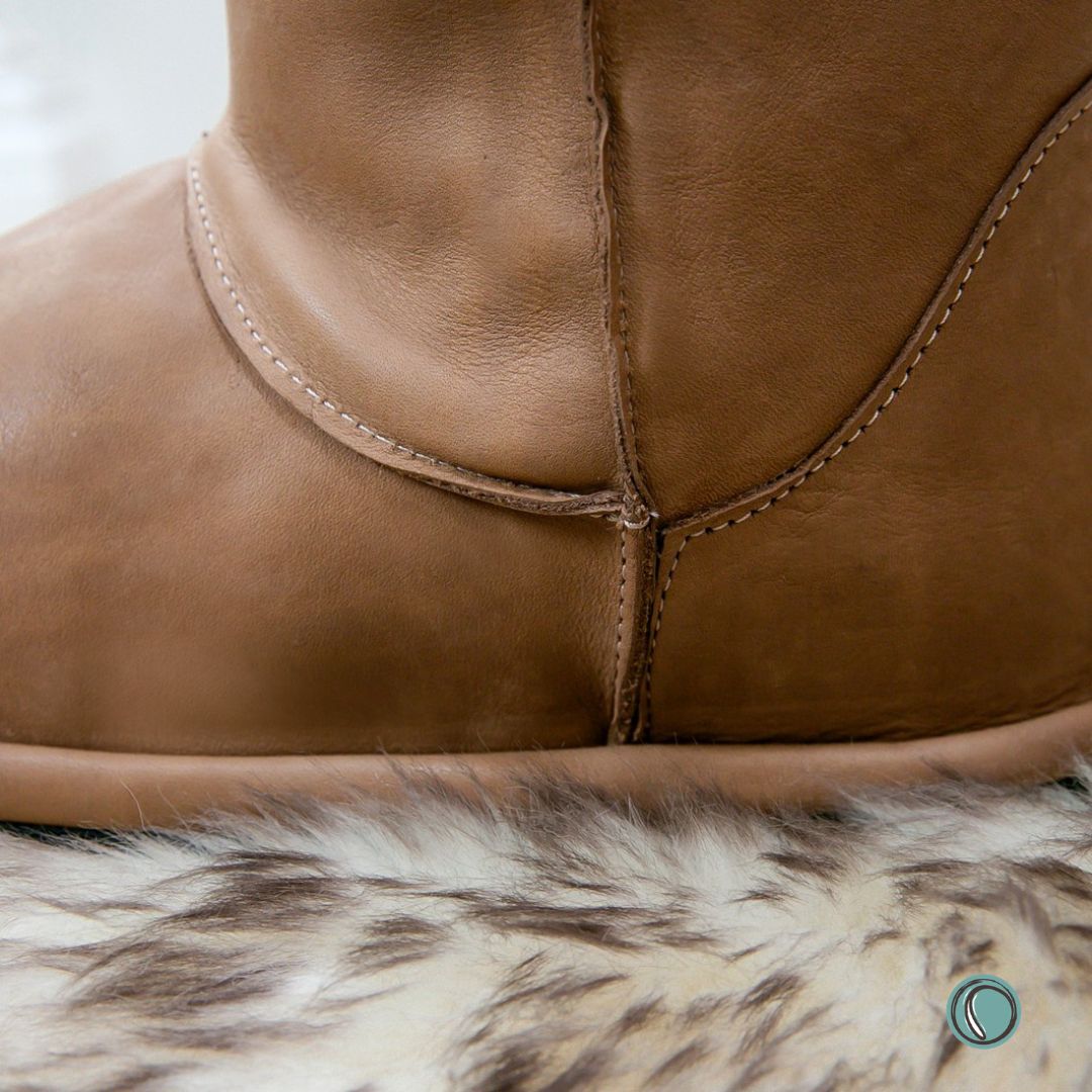 Hugg Boots | Mid-Calf | Chestnut | Sheepskin & Leather Boots | MADE TO ORDER