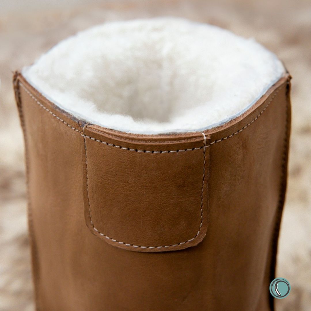 Hugg Boots | Mid-Calf | Chestnut | Sheepskin & Leather Boots | MADE TO ORDER