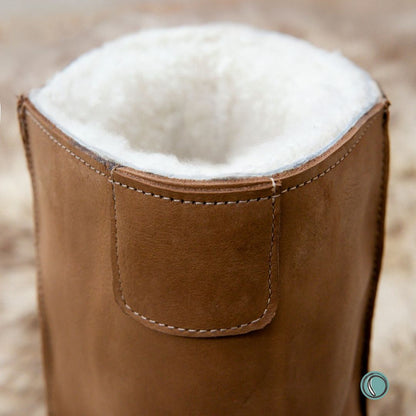 Hugg Boots | Mid-Calf | Chestnut | Sheepskin & Leather Boots | MADE TO ORDER