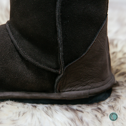 Hugg Boots | Mid-Calf | Chocolate | Sheepskin & Suede Boots | MADE TO ORDER