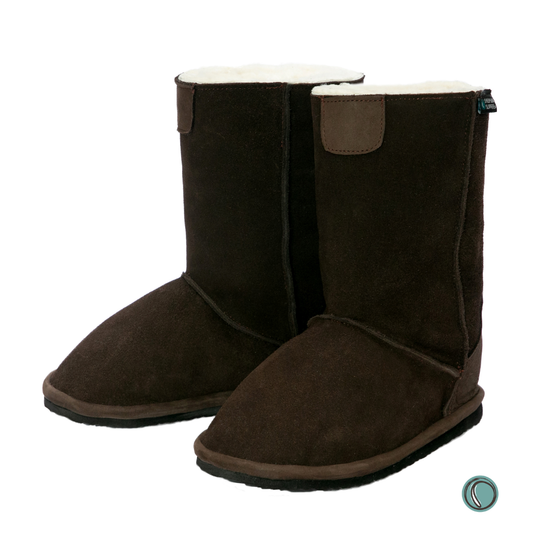 Hugg Boots | Mid-Calf | Chocolate | Sheepskin & Suede Boots | MADE TO ORDER