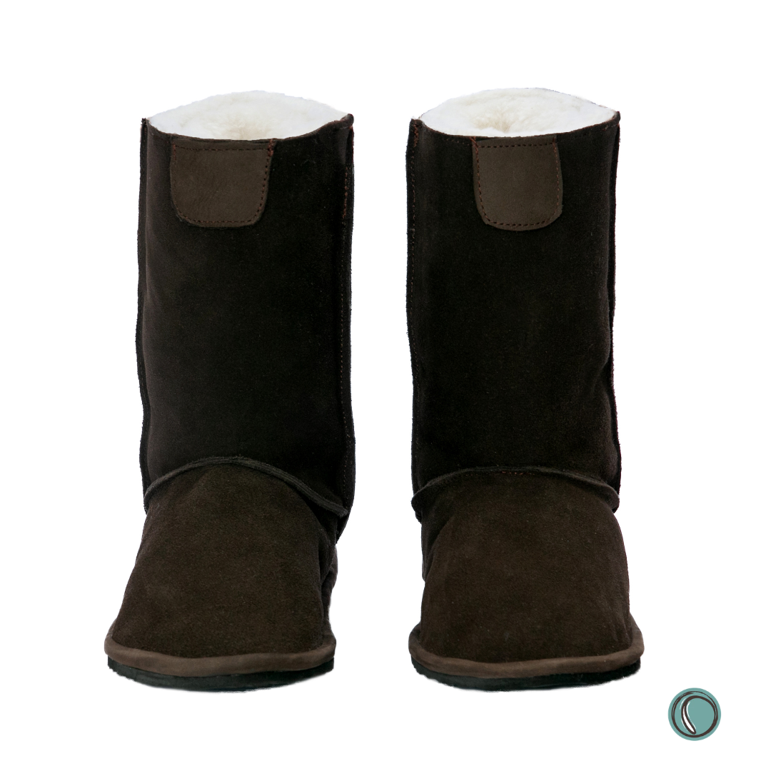 Hugg Boots | Mid-Calf | Chocolate | Sheepskin & Suede Boots | MADE TO ORDER