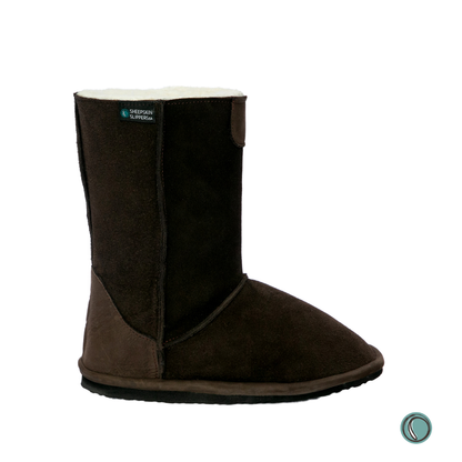 Hugg Boots | Mid-Calf | Chocolate | Sheepskin & Suede Boots | MADE TO ORDER