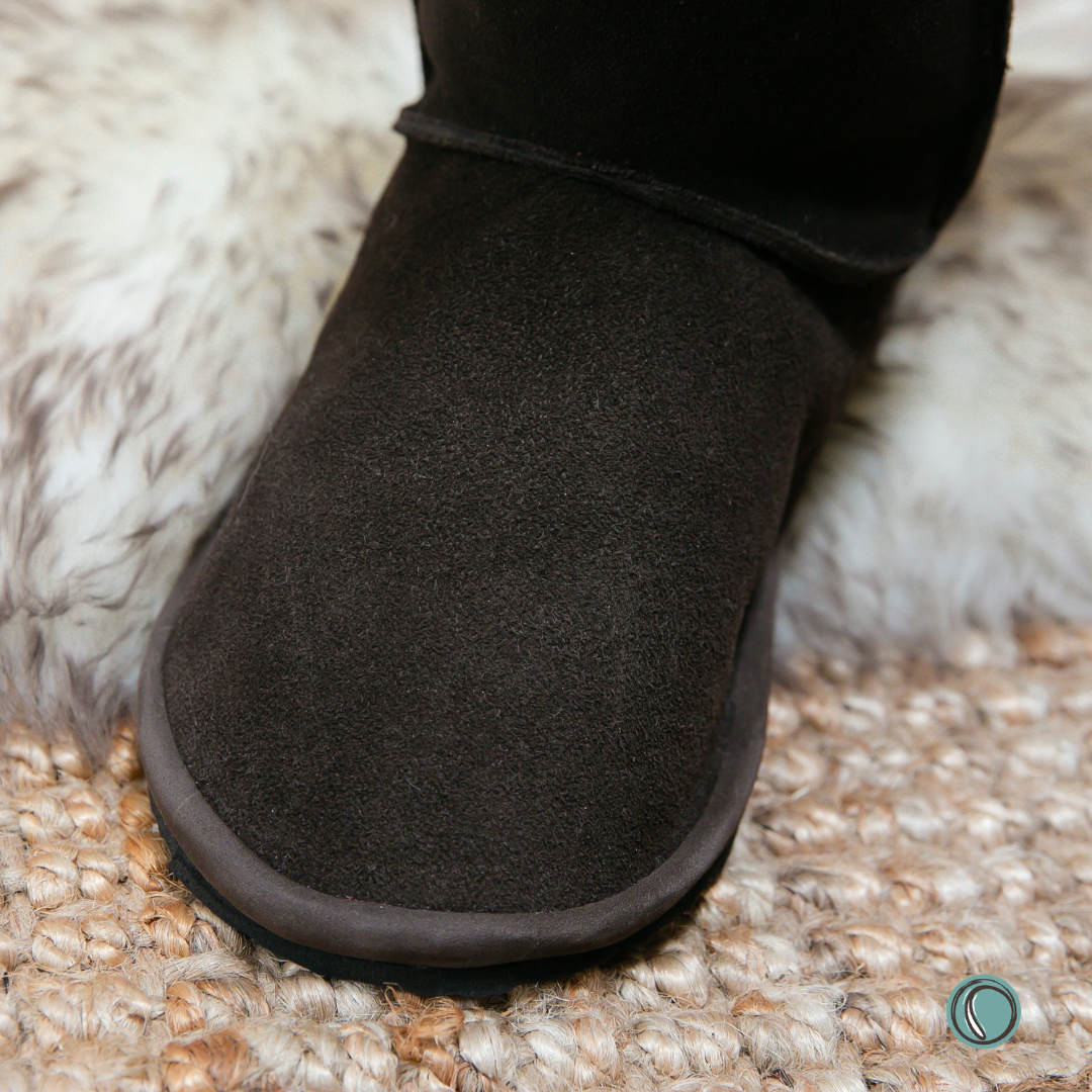 Hugg Boots | Mid-Calf | Chocolate | Sheepskin & Suede Boots | MADE TO ORDER
