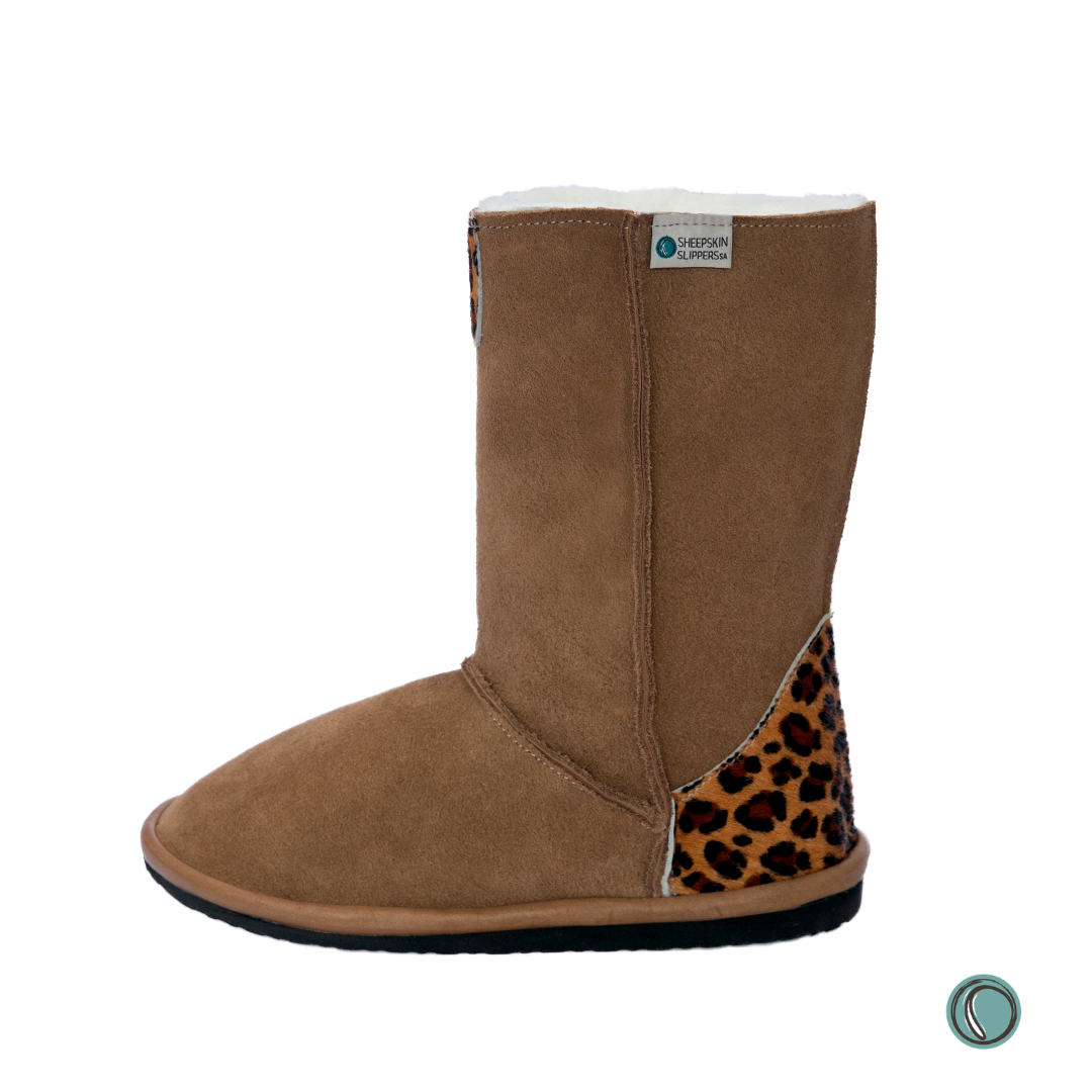 Hugg Boots | Mid-Calf | Chestnut & Jaguar | Sheepskin & Suede Boots | MADE TO ORDER