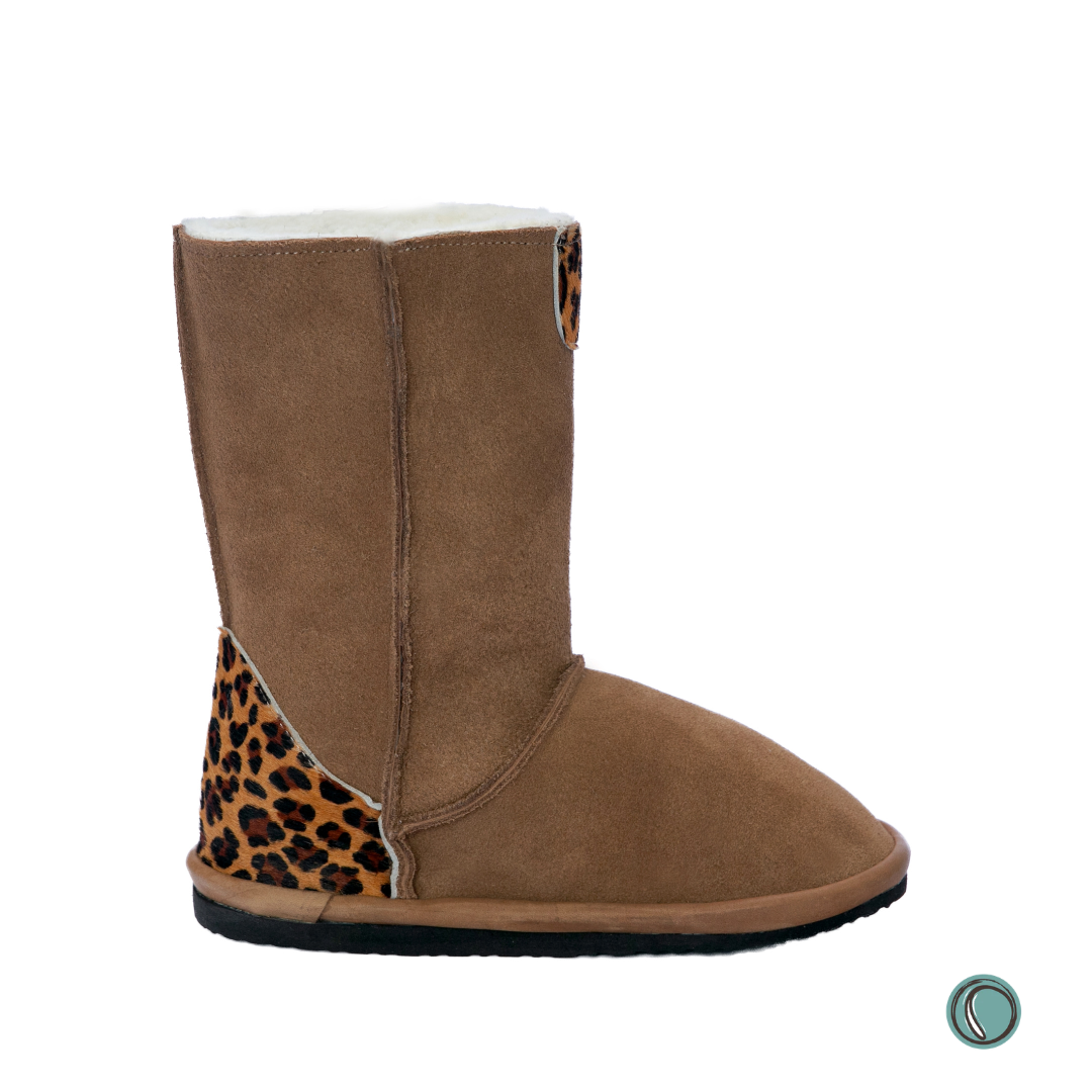 Hugg Boots | Mid-Calf | Chestnut & Jaguar | Sheepskin & Suede Boots | MADE TO ORDER