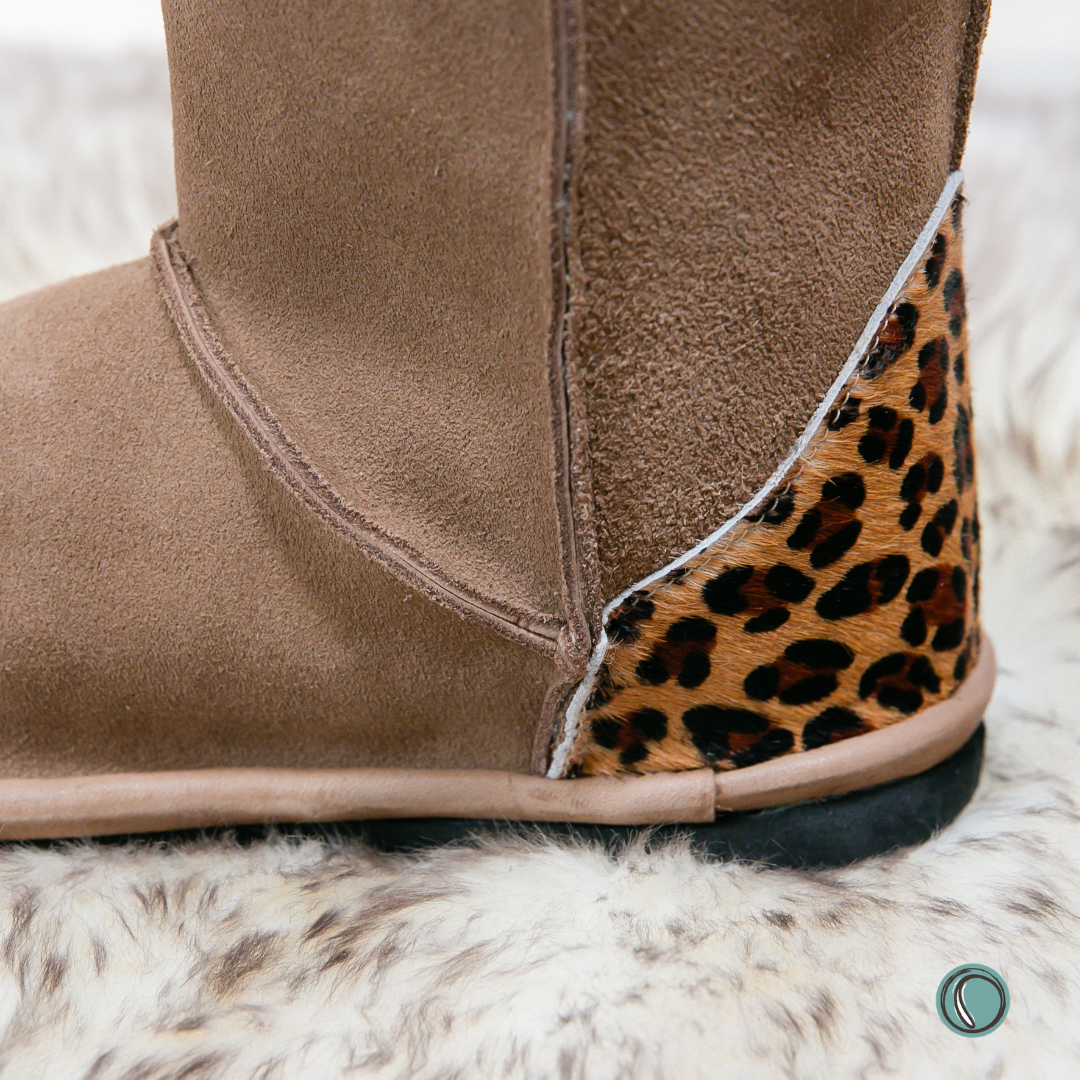 Hugg Boots | Mid-Calf | Chestnut & Jaguar | Sheepskin & Suede Boots | MADE TO ORDER