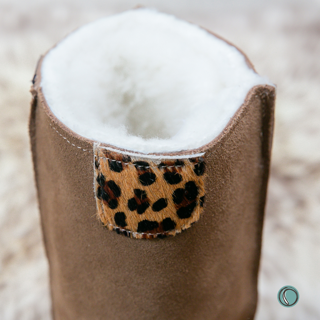 Hugg Boots | Mid-Calf | Chestnut & Jaguar | Sheepskin & Suede Boots | MADE TO ORDER