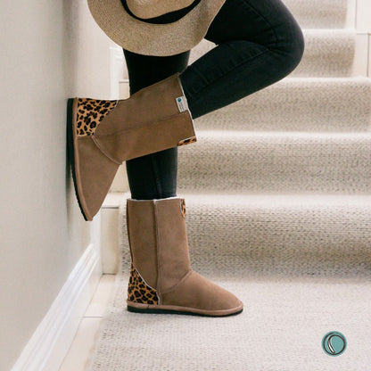 Hugg Boots | Mid-Calf | Chestnut & Jaguar | Sheepskin & Suede Boots | MADE TO ORDER