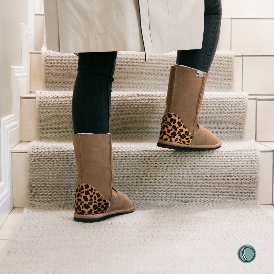 Hugg Boots | Mid-Calf | Chestnut & Jaguar | Sheepskin & Suede Boots | MADE TO ORDER