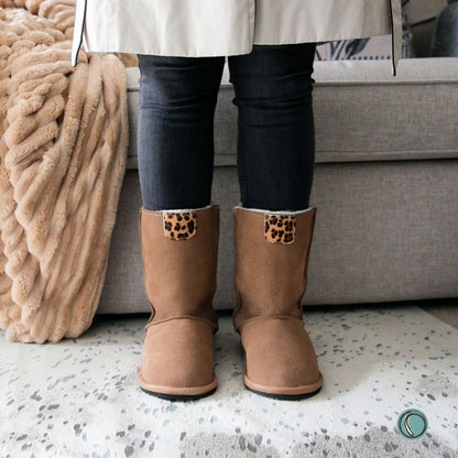 Hugg Boots | Mid-Calf | Chestnut & Jaguar | Sheepskin & Suede Boots | MADE TO ORDER