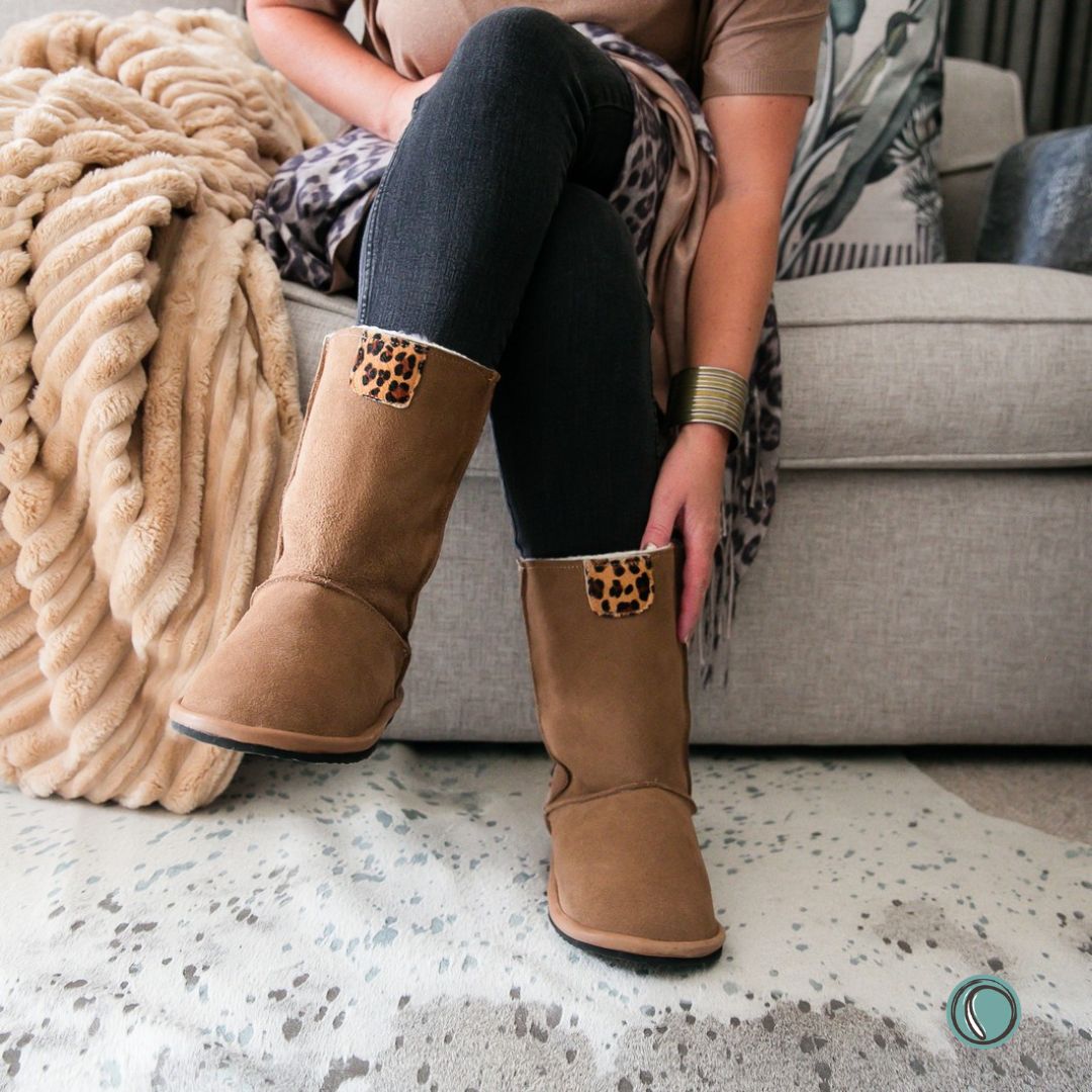 Hugg Boots | Mid-Calf | Chestnut & Jaguar | Sheepskin & Suede Boots | MADE TO ORDER